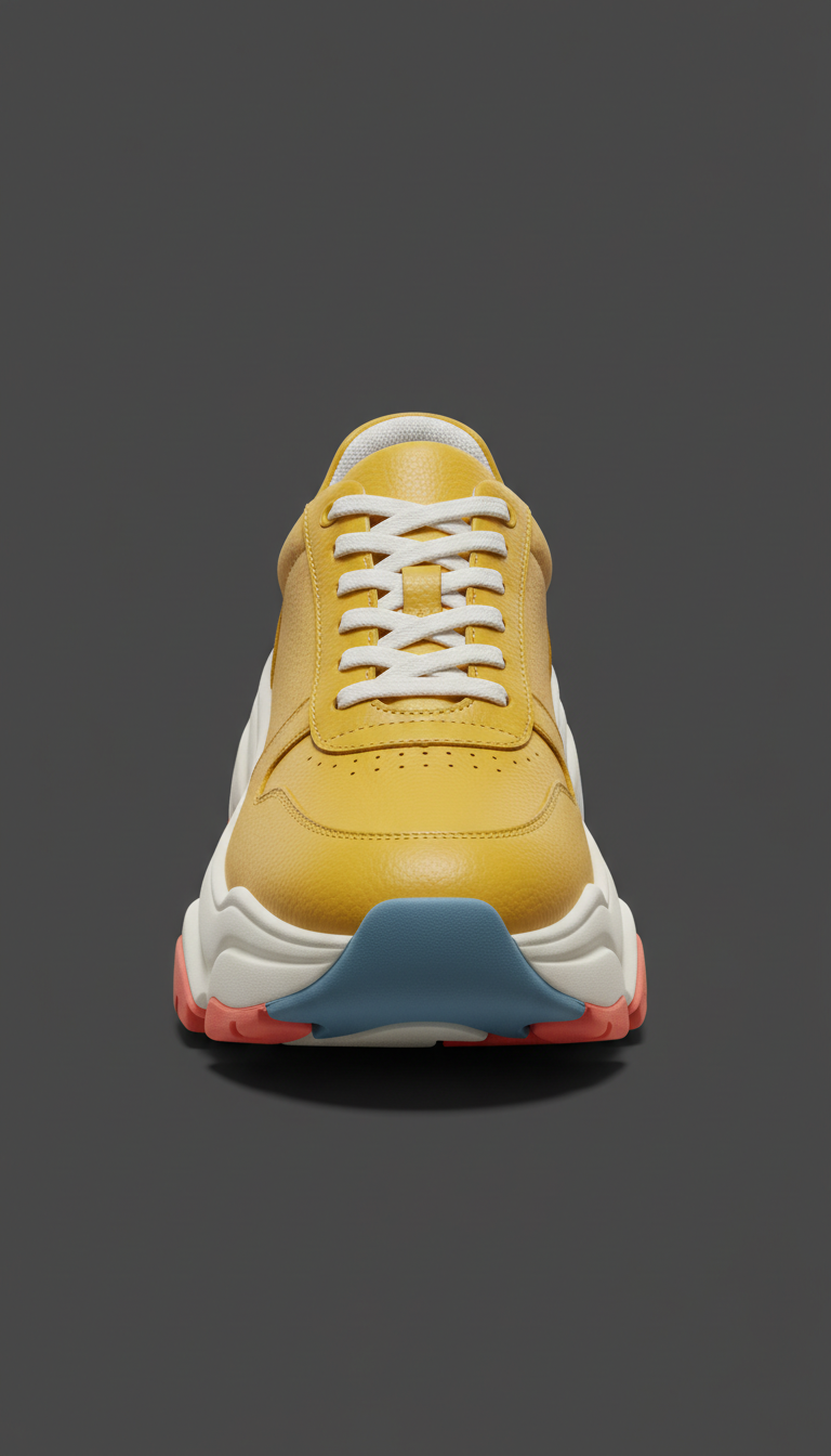 Signal Yellow Leather Statement Sneaker