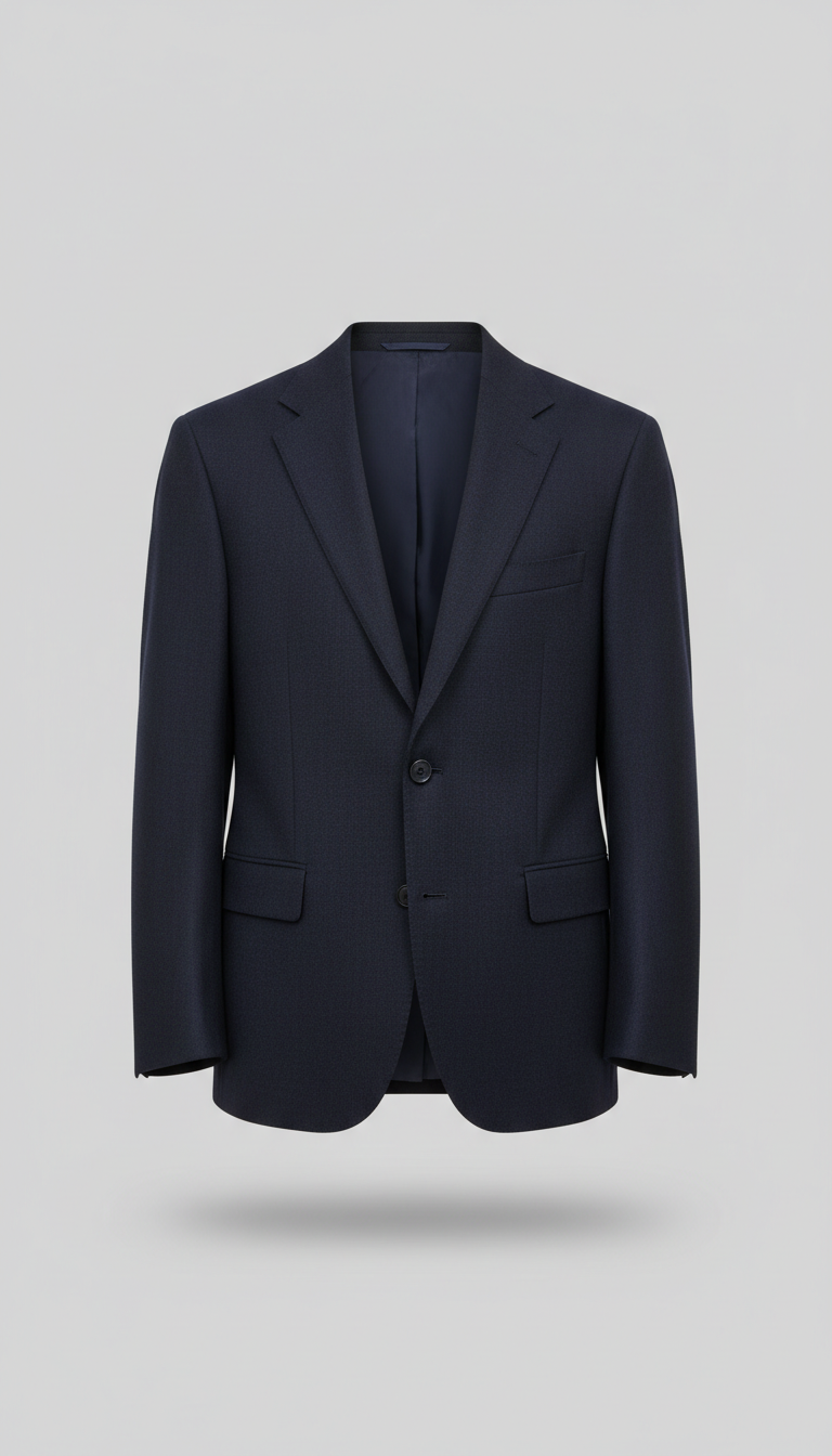 Tailored Navy Wool Blazer